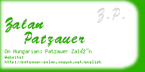 zalan patzauer business card